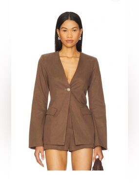Emille blazer and shorts in Coffee from Revolve 🤎